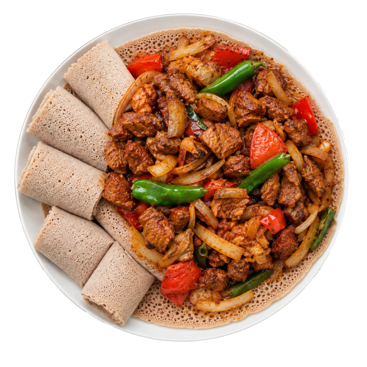 Overhead presentation of Awaze Tibs